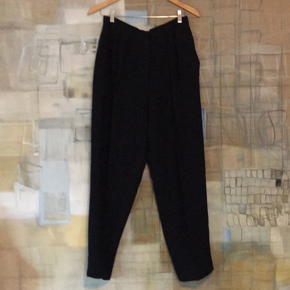 Francess & Rita Pants - Vintage Francesca &Rita Black Pleated Trousers